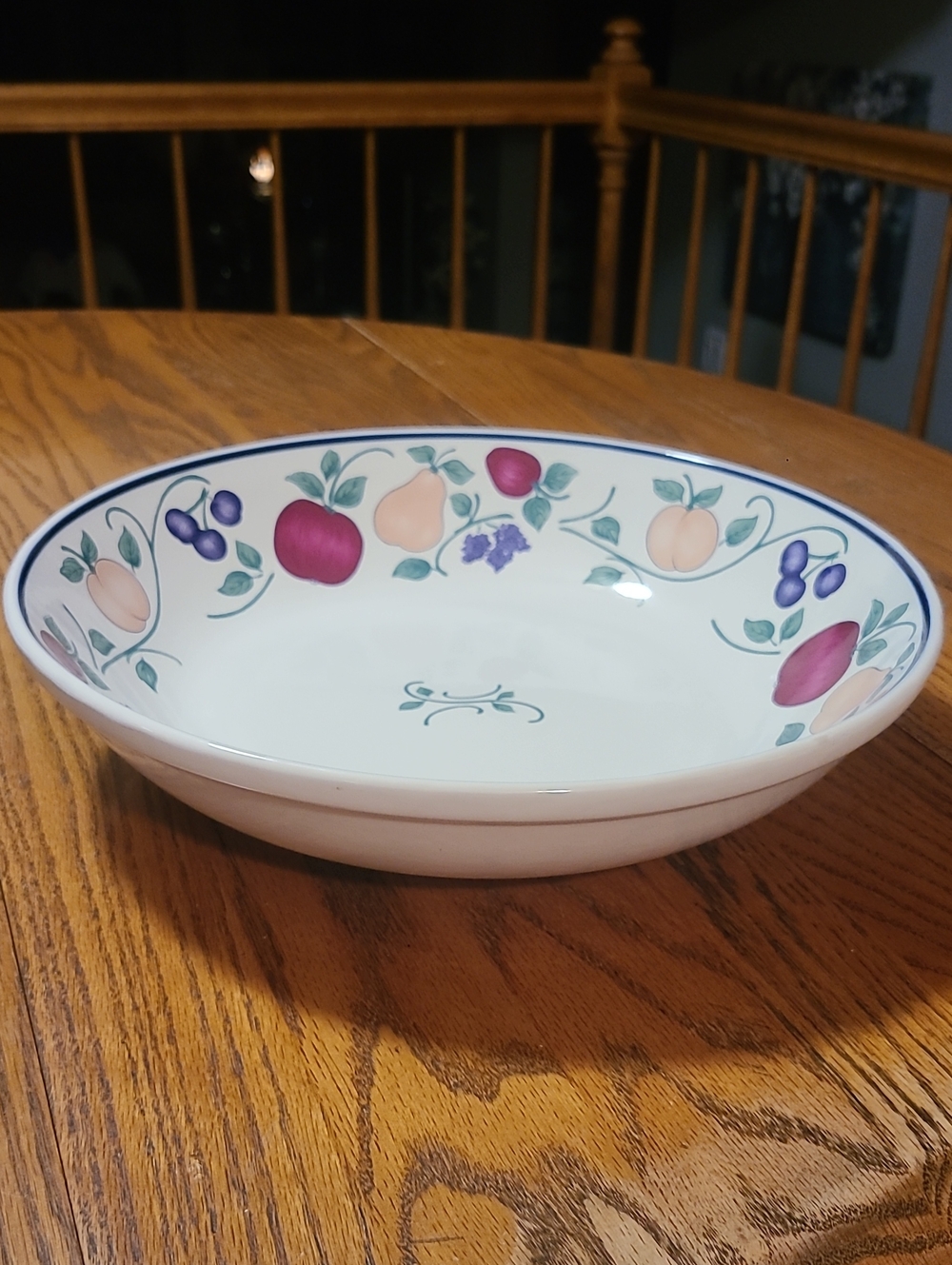 Princess House Oechard Medley Ceramic Fruit Pattern Serving Bowl